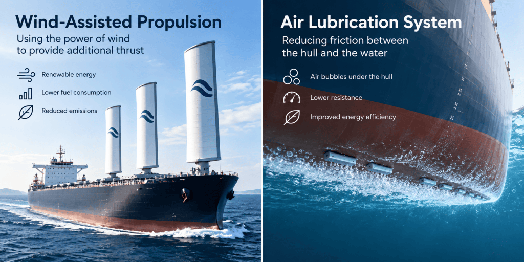 Wind-Assisted Propulsion vs Air Lubrication: Which Saves More&nbsp;Energy?